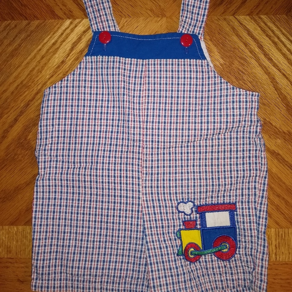 6-9mths Train Overalls